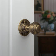 Atlantic Old English Ripon Door Knob Pack (Bathroom Set - 4" Deadbolt, 4" Fire Rated Hinges x3)