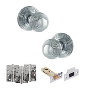 Atlantic Old English Ripon Door Knob Pack (Latch Set - 3" HD Latch, 4" Fire Rated Hinges x3)