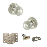 Atlantic Old English Ripon Door Knob Pack (Latch Set - 4" HD Latch, 3" Fire Rated Hinges x3)
