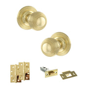 Atlantic Old English Ripon Door Knob Pack (Latch Set - 4" HD Latch, 4" Slim Knuckle Hinges x2)