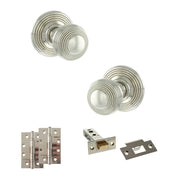 Atlantic Old English Ripon Door Knob Pack (Latch Set - 4" HD Latch, 4" Slim Knuckle Hinges x2)