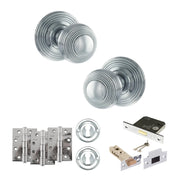 Atlantic Old English Ripon Door Knob Pack (Lock Set - 3" Latch & Deadlock, 4" Fire Rated Hinges x3)