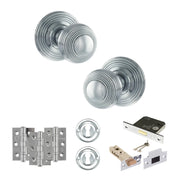 Atlantic Old English Ripon Door Knob Pack (Lock Set - 3" Latch & Deadlock, 3" Fire Rated Hinges x3)