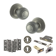 Atlantic Old English Ripon Door Knob Pack (Lock Set - 3" Latch & Deadlock, 3" Fire Rated Hinges x3)