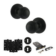 Atlantic Old English Ripon Door Knob Pack (Lock Set - Horizontal Sashlock, 4" Fire Rated Hinges x3)