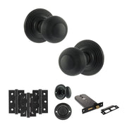 Atlantic Old English Ripon Door Knob Pack (Lock Set - Horizontal Bathlock, 3" Fire Rated Hinges x3)