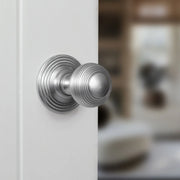 Atlantic Old English Ripon Solid Brass Reeded Mortice Knob on Concealed Fix Rose