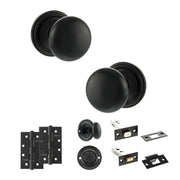 Atlantic Old English Harrogate Door Knob Pack (Bathroom Set - 4" Deadbolt, 4" Slim Knuckle Hinges x2)