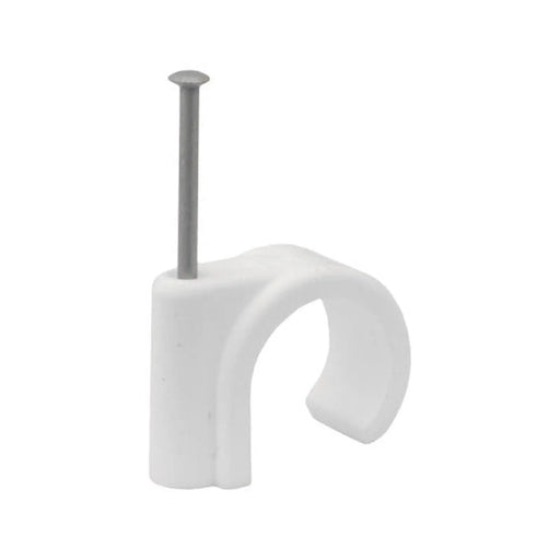 15mm Plastic Nail In Pipe Clips - Pack of 100