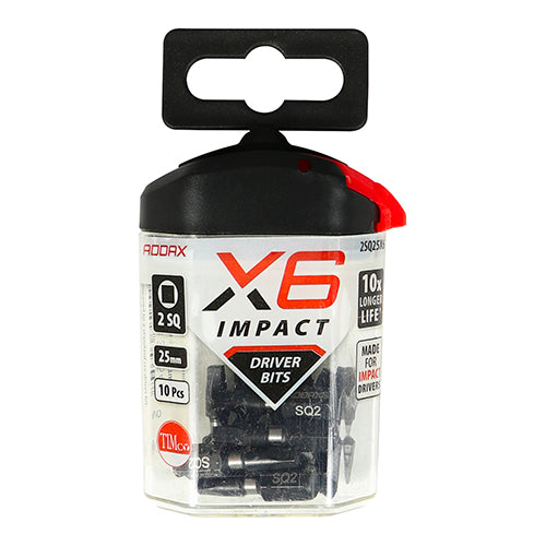 TIMCO X6 Impact Square Driver Bit - No.2 x 25