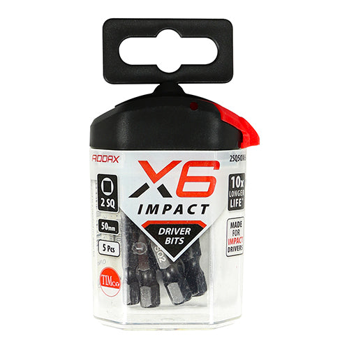 TIMCO X6 Impact Square Driver Bit - No.2 x 25