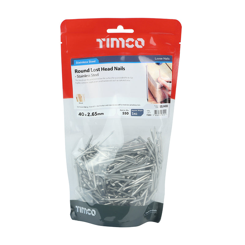 TIMCO Round Lost Head Nails A2 Stainless Steel