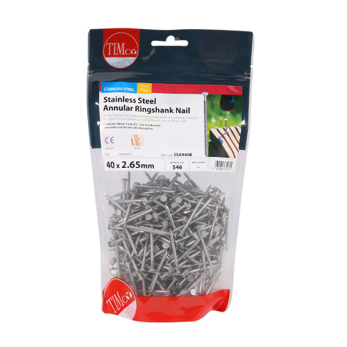 TIMCO Annular Ringshank Nails A2 Stainless Steel
