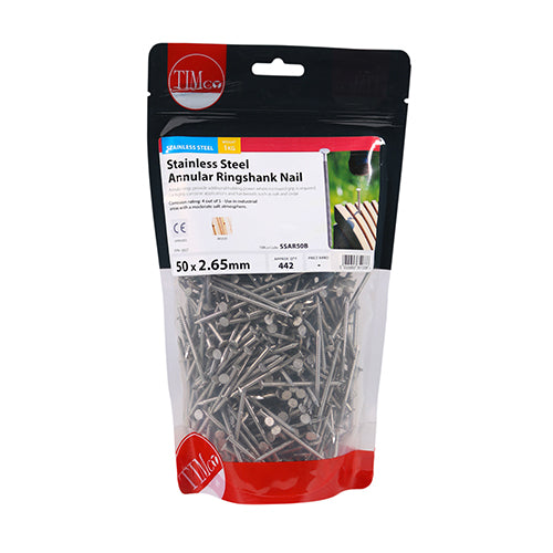TIMCO Annular Ringshank Nails A2 Stainless Steel