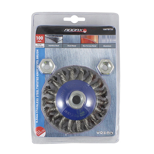 TIMCO Angle Grinder Bevel Brush Twisted Knot Steel Wire - 100mm