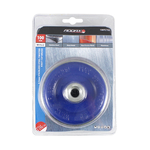 TIMCO Angle Grinder Cup Brush Twisted Knot Steel Wire - 100mm