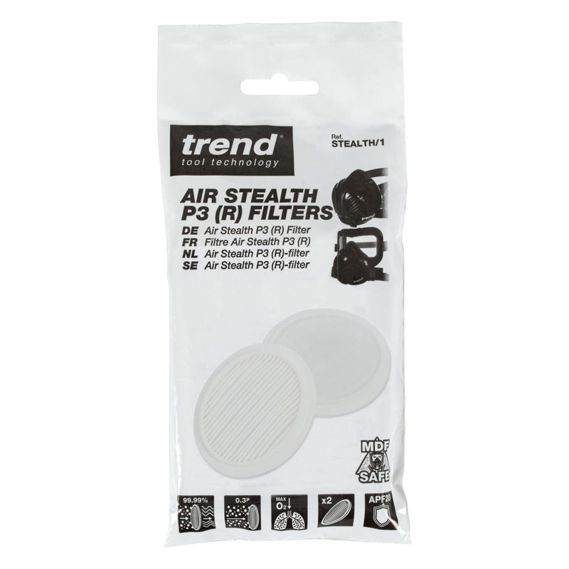 STEALTH/1 - Air Stealth respirator mask replacement filters - Fast, easy to replace set of P3 filters for the Stealth half mask.