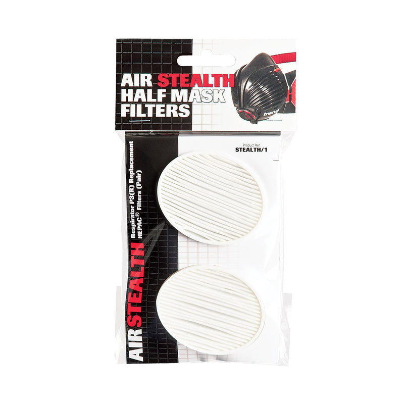 STEALTH/1/5 - Air Stealth respirator mask replacement filters pack of 5. Fast, easy to replace P3 filters for the Stealth half mask