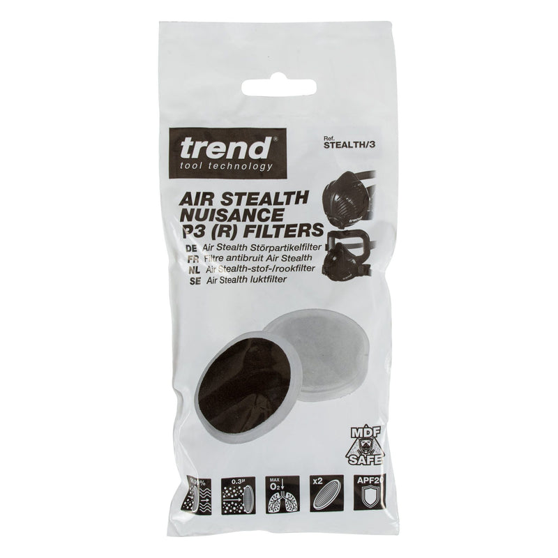 STEALTH/3 - Trend Air Stealth respiratory mask replacement set of charcoal filters.