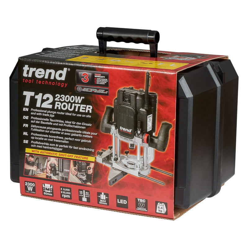 T12EK/EURO - 2300W 12mm Variable Speed Plunge Router 230V EU