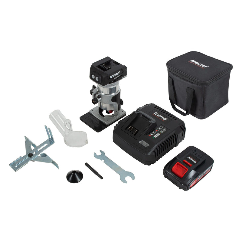 T18S/R14T2 - Cordless ¼” Trim Router (1x 4Ah) 18V UK & Ireland only