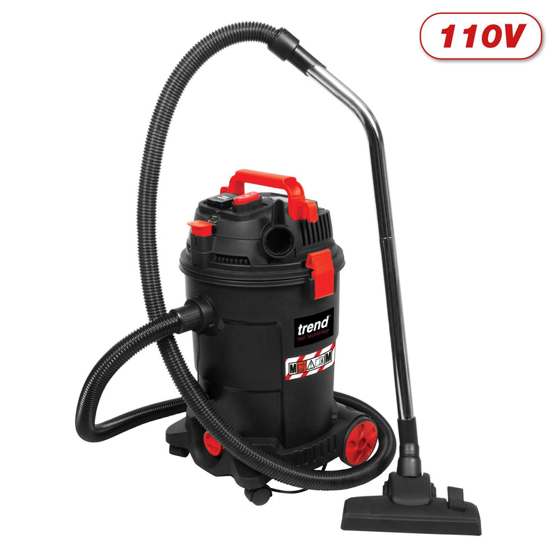 T33AL - 800W Wet & Dry M-Class Dust Extractor 110V 16A Uk & Ireland only