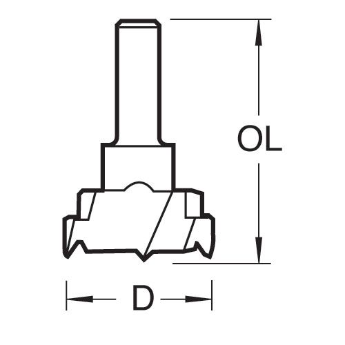 T420/35X8MMWS - Cylindrical boring bit 35mm WS