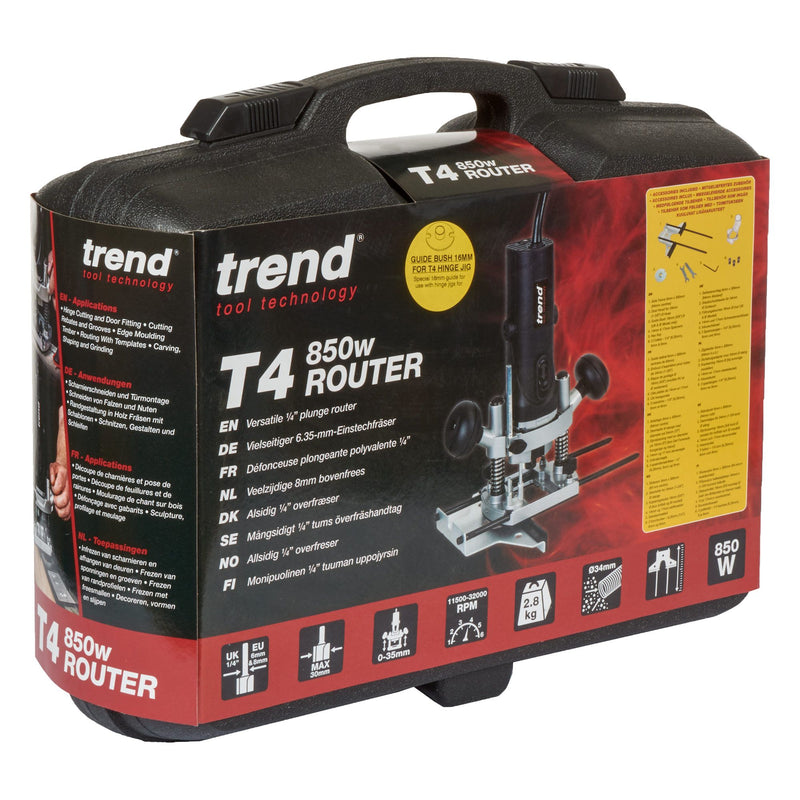 T4EK/EURO - 850W 8mm Variable Speed Plunge Router 230V EU