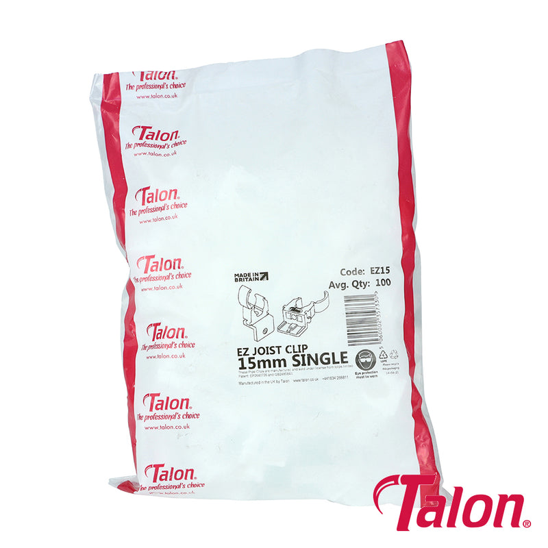 Talon EZ Joist Pipe Clips White - 15mm