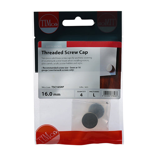 TIMCO Threaded Screw Caps Solid Brass — Trade Pack