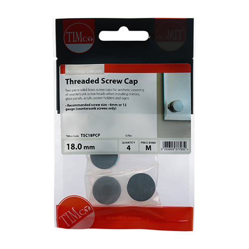 TIMCO Threaded Screw Caps Solid Brass — Trade Pack