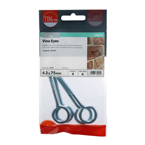 TIMCO Vine Eyes Silver - 100mm