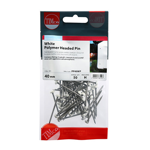 TIMCO Polymer Headed Pins A4 Stainless Steel — Trade Pack