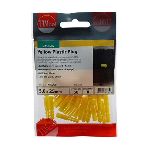 TIMCO Blue Plastic Plugs — Trade Pack